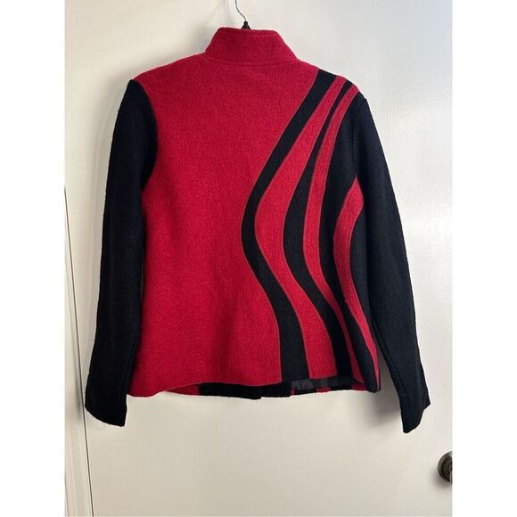 North Style EUC size M red / black wool jacket vintage - Picture 6 of 10